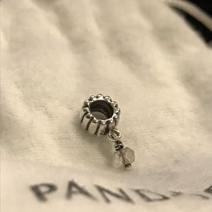 Authentic Pandora Clear Stone Dangle Charm